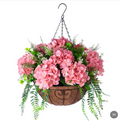 Pink Iron Hanging Planter Basket